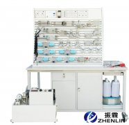 插孔式铁桌气动PLC控制实验台,液压与气压传动实训设备--上海振霖公司