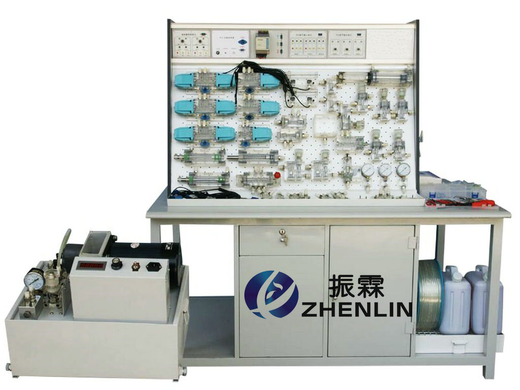 液压气动实验装置,插孔式铁桌液压PLC控制实验台,气动液压实训设备--上海振霖教学设备有限公司