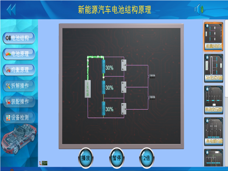 新能源汽车实验装置  /  动力电池与BMS管理虚拟仿真教学软件_上海振霖教学设备有限公司