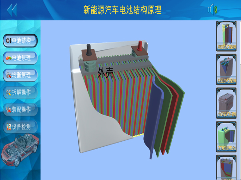 新能源汽车实验装置  /  动力电池与BMS管理虚拟仿真教学软件_上海振霖教学设备有限公司
